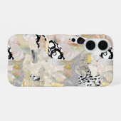 Neutrales elegantes abstraktes Collagendesign iPhone 16 Hülle (Rückseite (Horizontal))