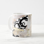 Neutrales elegantes abstraktes Collagendesign Kaffeetasse (Vorderseite Links)