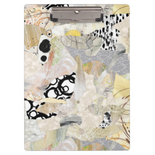 Neutrales elegantes abstraktes Collagendesign Klemmbrett