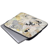 Neutrales elegantes abstraktes Collagendesign Laptopschutzhülle (Vorne Knopf)