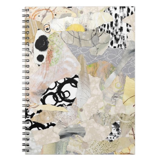 Neutrales elegantes abstraktes Collagendesign Notizblock (Vorderseite)