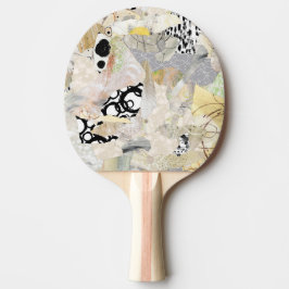Neutrales elegantes abstraktes Collagendesign Tischtennis Schläger
