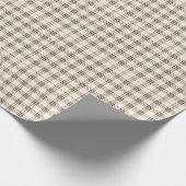 Neutrales Elfenbein und Black Gingham Kariert Geschenkpapier (Ecke)