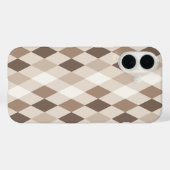 Neutrales Erdbraun Harlekin-Diamant Case-Mate iPhone Hülle (Rückseite (Horizontal))