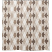 Neutrales Erdbraun Harlekin-Diamant Duschvorhang (Vorderseite)