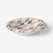 Neutrales Erdbraun Harlekin-Diamant  Pappteller (Gewinkelt)