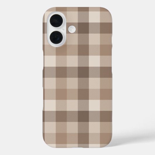 Neutrales Erdbraun Kariertes Gingham Karomuster Case-Mate iPhone Hülle (Rückseite)