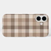 Neutrales Erdbraun Kariertes Gingham Karomuster Case-Mate iPhone Hülle (Rückseite (Horizontal))