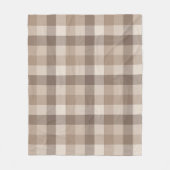 Neutrales Erdbraun Kariertes Gingham Karomuster Fleecedecke (Vorderseite)