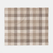 Neutrales Erdbraun Kariertes Gingham Karomuster Fleecedecke (Vorderseite (Horizontal))