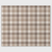 Neutrales Erdbraun Kariertes Gingham Karomuster Geschenkpapier (Flach)