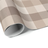 Neutrales Erdbraun Kariertes Gingham Karomuster Geschenkpapier (Rolleneckpunkt)