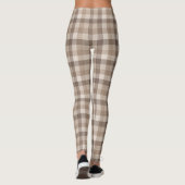 Neutrales Erdbraun Kariertes Gingham Karomuster  Leggings (Rückseite)