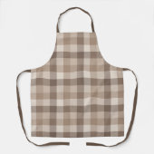 Neutrales Erdbraun Kariertes Gingham Karomuster Schürze (Vorderseite)