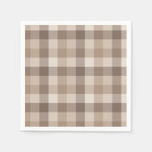 Neutrales Erdbraun Kariertes Gingham Karomuster  Serviette (Vorderseite)
