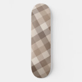 Neutrales Erdbraun Kariertes Gingham Karomuster Skateboard (Vorderseite)