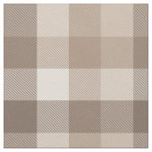 Neutrales Erdbraun Kariertes Gingham Karomuster  Stoff (Nahaufnahme)