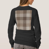 Neutrales Erdbraun Kariertes Gingham Karomuster  T-Shirt (Rückseite)