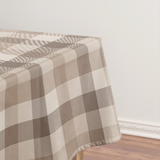 Neutrales Erdbraun Kariertes Gingham Karomuster  Tischdecke (Beispiel)