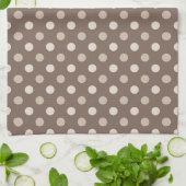 Neutrales Erdbraun-Polka-Punkte-Design  Geschirrtuch (Gefaltet)