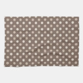 Neutrales Erdbraun-Polka-Punkte-Design  Geschirrtuch (Horizontal)