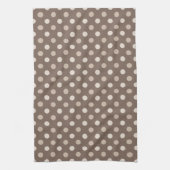 Neutrales Erdbraun-Polka-Punkte-Design  Geschirrtuch (Vertikal)