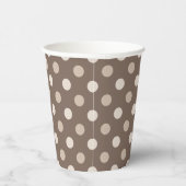 Neutrales Erdbraun-Polka-Punkte-Design Pappbecher (Rechts)