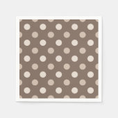 Neutrales Erdbraun-Polka-Punkte-Design Serviette (Vorderseite)