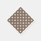 Neutrales Erdbraun-Polka-Punkte-Design Serviette (Ecke)