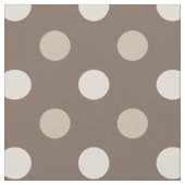 Neutrales Erdbraun-Polka-Punkte-Design Stoff (Nahaufnahme)