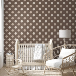 Neutrales Erdbraun-Polka-Punkte-Design Tapete