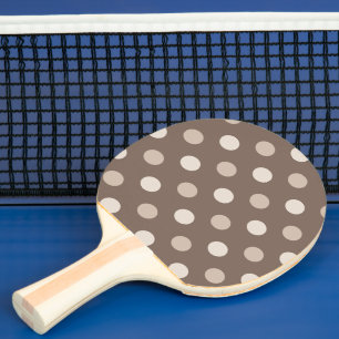 Neutrales Erdbraun-Polka-Punkte-Design Tischtennis Schläger