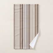 Neutrales erdige Streifenmuster-Design  Badhandtuch Set (Handtuch)