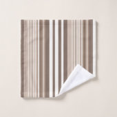 Neutrales erdige Streifenmuster-Design  Badhandtuch Set (Waschlappen)