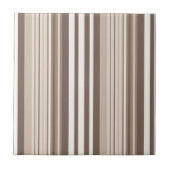 Neutrales erdige Streifenmuster-Design  Fliese (Vorderseite)