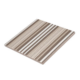 Neutrales erdige Streifenmuster-Design  Fliese