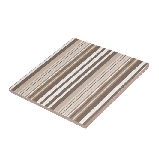 Neutrales erdige Streifenmuster-Design  Fliese (Seite)