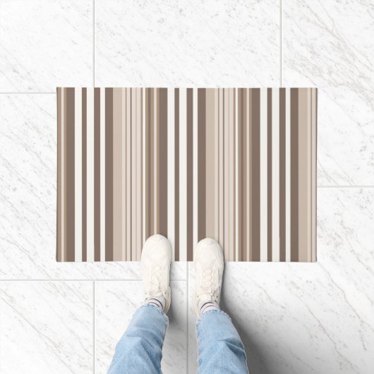 Neutrales erdige Streifenmuster-Design  Fußmatte (Indoor)
