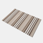 Neutrales erdige Streifenmuster-Design  Fußmatte (Schrägansicht)