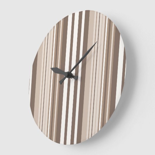 Neutrales erdige Streifenmuster-Design  Große Wanduhr (Winkel)