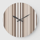 Neutrales erdige Streifenmuster-Design  Große Wanduhr (Vorderseite)