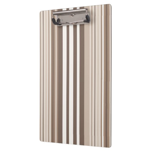 Neutrales erdige Streifenmuster-Design Klemmbrett (Links)