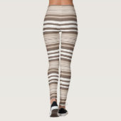 Neutrales erdige Streifenmuster-Design  Leggings (Rückseite)