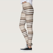 Neutrales erdige Streifenmuster-Design  Leggings (Links)