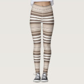 Neutrales erdige Streifenmuster-Design  Leggings (Vorderseite)