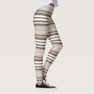 Neutrales erdige Streifenmuster-Design Leggings
