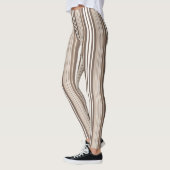 Neutrales erdige Streifenmuster-Design Leggings (Links)