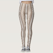 Neutrales erdige Streifenmuster-Design Leggings (Vorderseite)