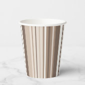 Neutrales erdige Streifenmuster-Design Pappbecher (Rückseite)