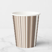 Neutrales erdige Streifenmuster-Design Pappbecher (Vorderseite)